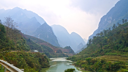 Fototapeta na wymiar ha giang, north vietnam mountains