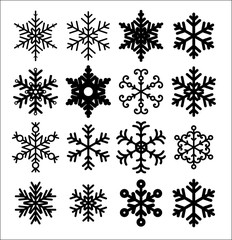 Snowflake icon set vector