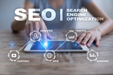 SEO. Search Engine optimization. Digital online marketing andInetrmet technology concept.?