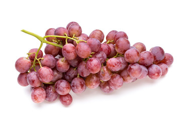 Ripe red grape isolated on white.