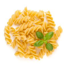 Pasta spiral isolated on the white background.