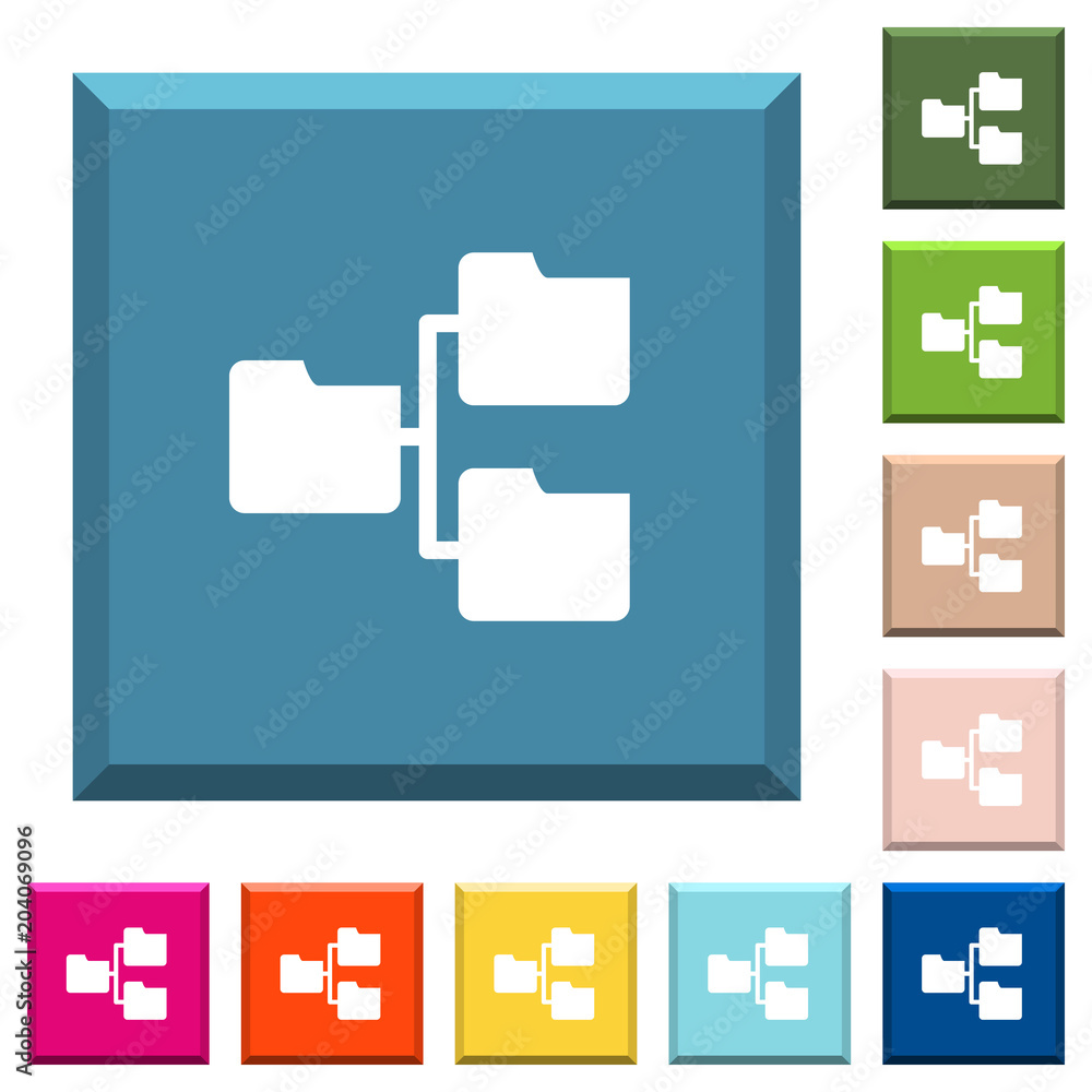 Poster shared folders white icons on edged square buttons