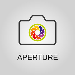 Aperture icon. Aperture symbol. Flat design. Stock - Vector illustration