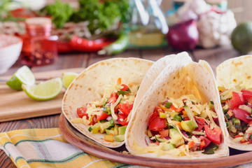 Tortilla or taco making with various filling