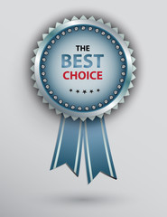 Blue circle award with ribbons