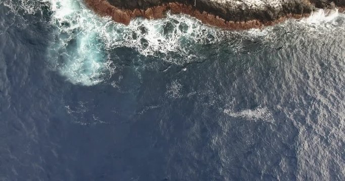Aerial shots of roca partida rock, revillagigedo archipelago, Mexican pacific.