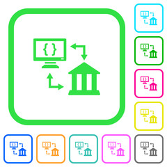 Open banking API vivid colored flat icons