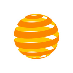 Abstract Circle Logo Design,3D Globe Spiral Vector