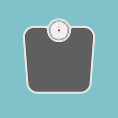 weight scale with long shadow illustration icon, flat design