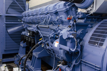 Diesel generator blue - obrazy, fototapety, plakaty