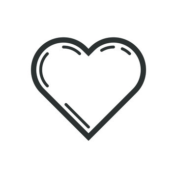 Black and white line art heart icon