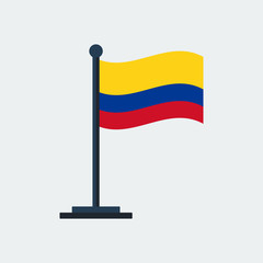 Flag Of Colombia.Flag Stand. Vector Illustration