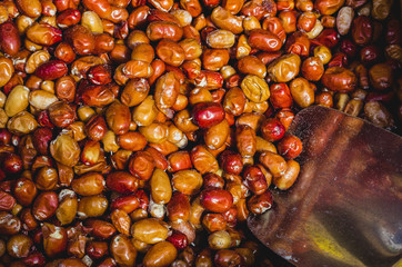 Stand of delicious dried dates from a Turkish market