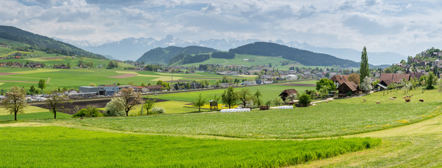 Fototapeta na wymiar Panorama Aussicht auf Konolfingen