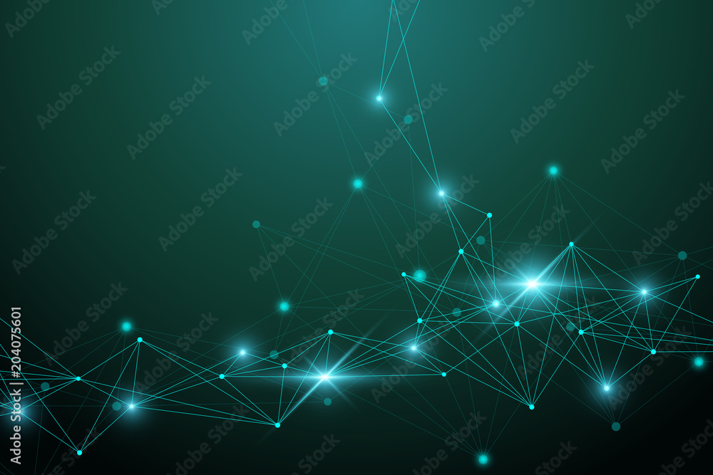 Poster Big data visualization. Graphic abstract background communication. Perspective backdrop. Minimal array. Digital data visualization. Representing the global, international meaning. Vector illustration.