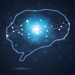 Human Brain Shape Business Concept Background