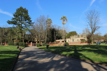 Small castle on the edge of the park