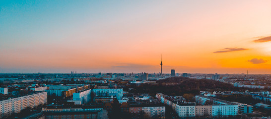 Fototapety  panoramic overview of east berlin in the afternoon