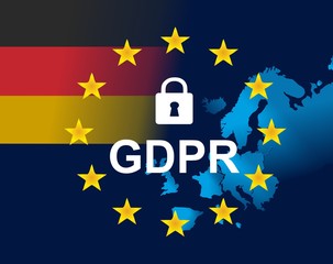 EU and flag of Germany - General Data Protection Regulation