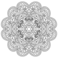  Vector zentangle template mandala for decorating greeting cards, coloring books, art therapy, anti stress, cover of notebook, print for t-shirt and textile.
