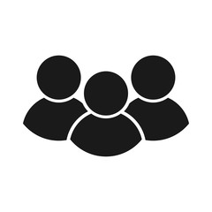 Icon of people group in gray color on white background isolated
