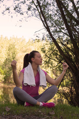 Relaxing near the river.