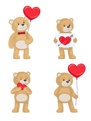 I Love You and Me Teddy Bears Vector