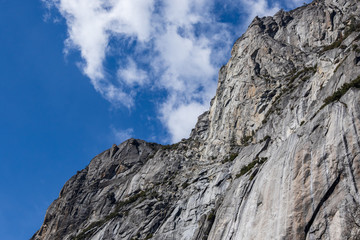 Rock wall with blue sky