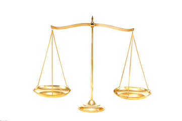 Golden brass balance