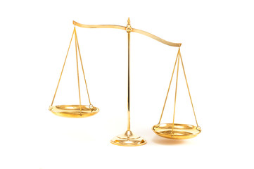 Golden brass balance