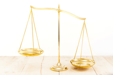 Golden brass balance