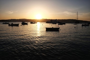 sunset at Bugibba town of Malta