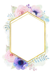 Watercolor Card with anemones