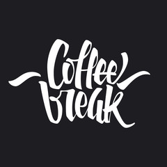 Coffee break lettering. Modern handwritten poster. Beautiful typography.