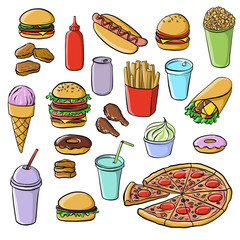 vector drawing fastfood