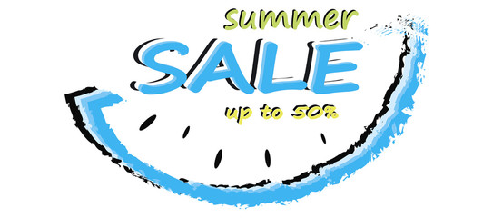 Sale banner Summer isolated on white background. Summer offer. sale.Summer sale. Design for banner, flyer, invitation, poster, web site or greeting card - vector illustration