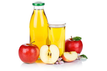 Apfelsaft Apfel Saft Äpfel Flasche Fruchtsaft freigestellt isoliert