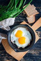 Iron pans and bacon eggs