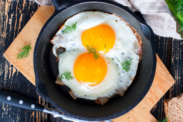 Iron pans and bacon eggs