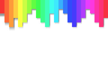 Rainbow Colors as gradient banner frame with drop shadows