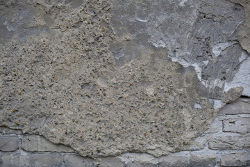 A ruined wall with copy space