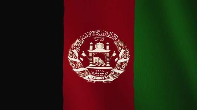 Afghanistan flag waving animation. Full Screen. Symbol of the country.
