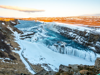 Gullfoss waterfall in Iceland