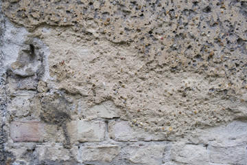A ruined wall with copy space