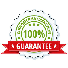 Customer Satisfaction Guarantee label illustration