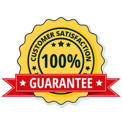 Customer Satisfaction Guarantee label illustration