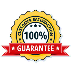 Customer Satisfaction Guarantee label illustration