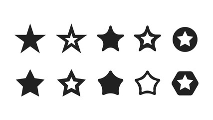 Most Popular Star Shapes. Vector Perfect Icons