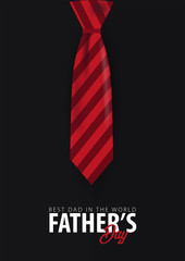 Father's Day banner, greeting card with necktie. Vector Illustration