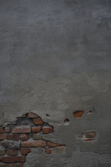 A ruined wall with copy space